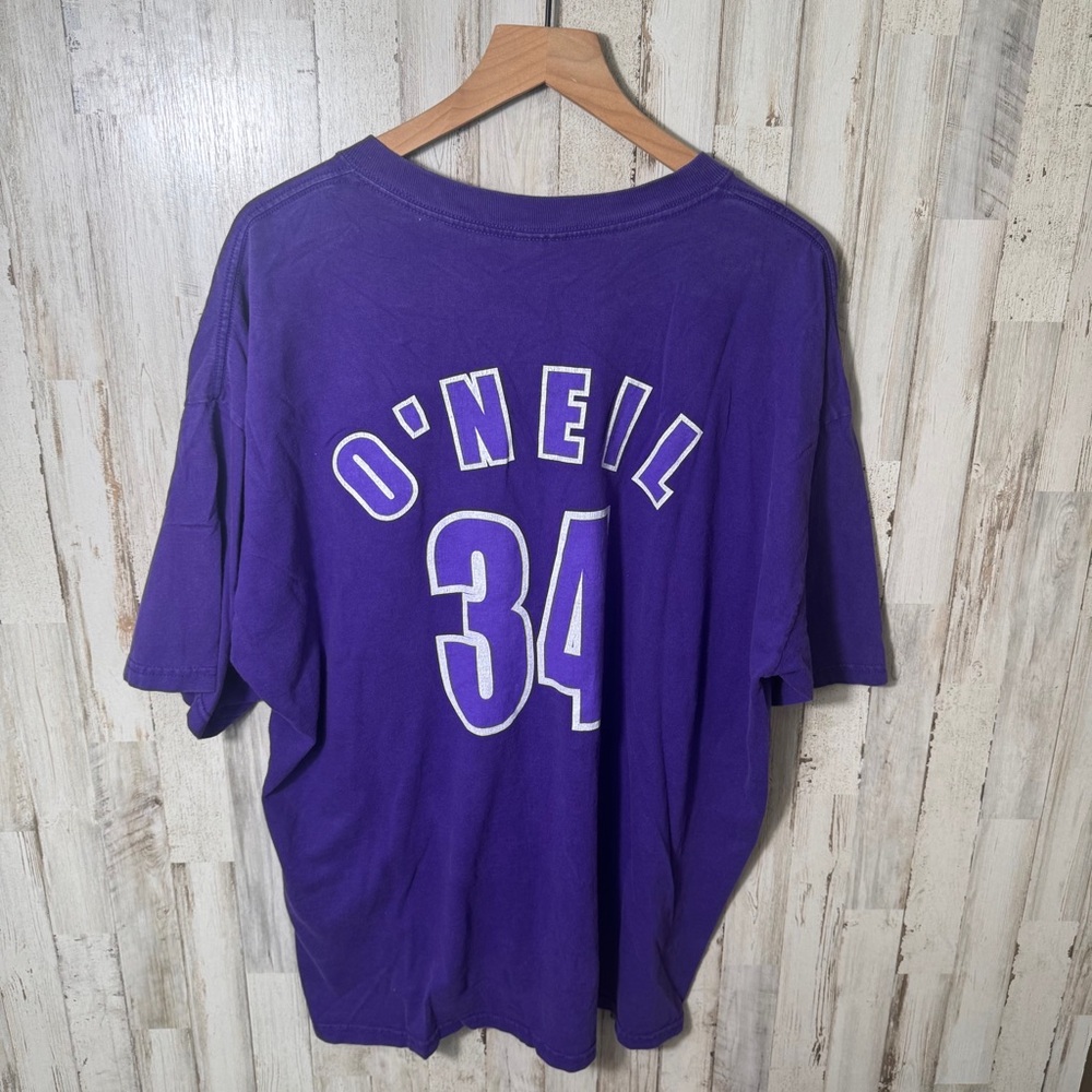 Vintage Y2k Los Angeles Lakers O'Neil #34 Purple T Shirt Mens Size XXL - Picture 3 of 5